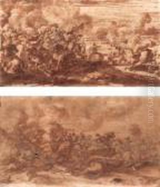 A) Scontro Tra Cavalieri 
B) Scontro Tra Cavalieri Oil Painting by Jacques Courtois