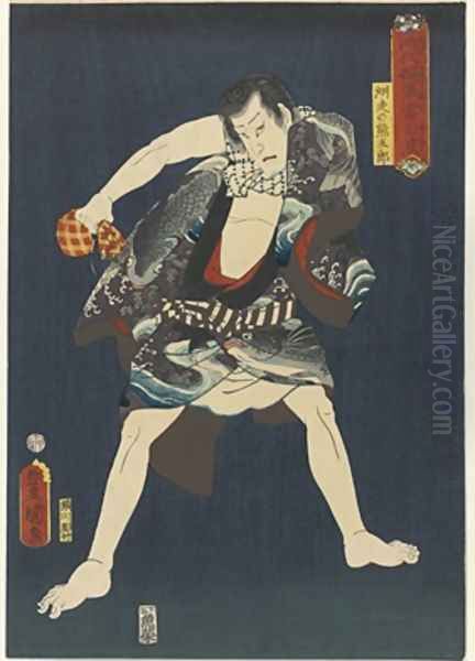 The Actor Ichikawa Kodanji IV as Subashiri no Kumagoro Oil Painting by Utagawa Kunisada