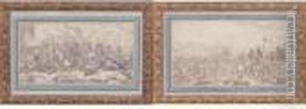 Chocs De Cavalerie Oil Painting by Jacques Courtois