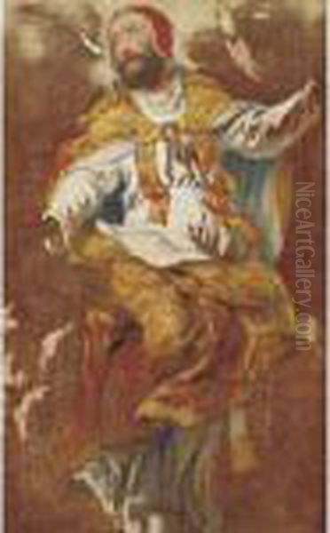 Figure Of A Pope Oil Painting by Jacques Courtois