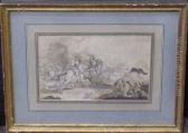 Battle Scene Oil Painting by Jacques Courtois