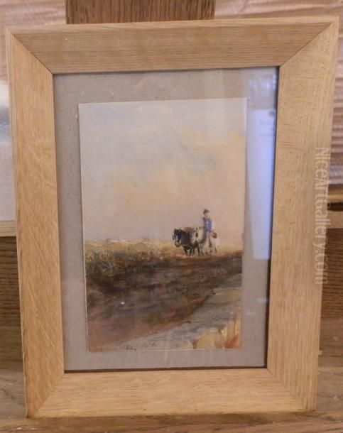 Paysan Et Ses Mulets Oil Painting by David I Cox