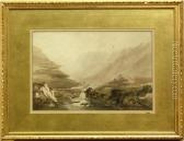 ''pass Of Llanfrons, 
North Wales' Oil Painting by David I Cox