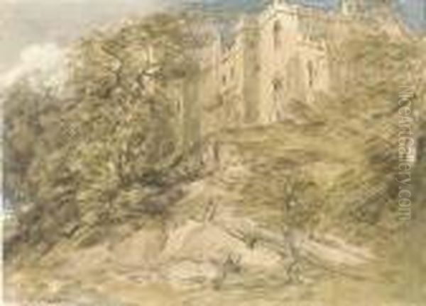 Haddon Hall, Derbyshire Oil Painting by David I Cox