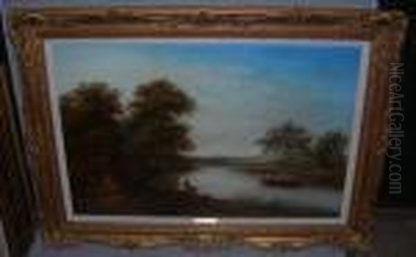Description
Follower Of Thomas Creswick River Scene Oil Painting by Thomas Creswick