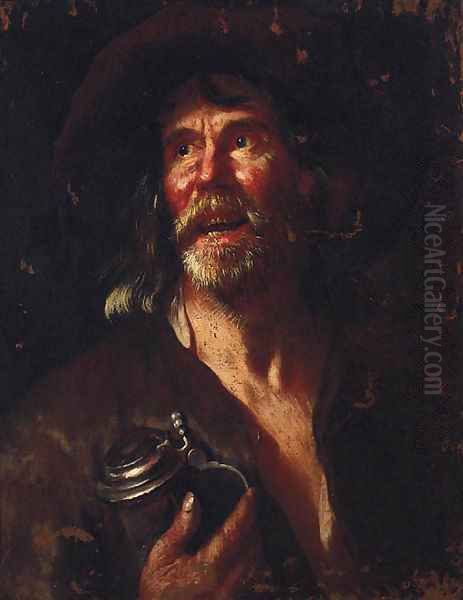 A boor Oil Painting by Bernhard Keil, Monsu Bernardo