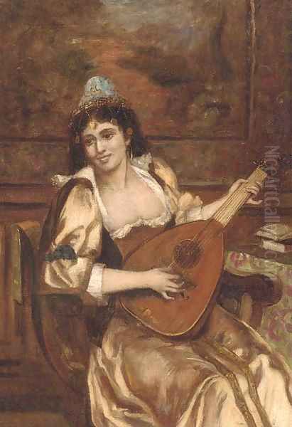 The recital Oil Painting by Hugo Kauffmann