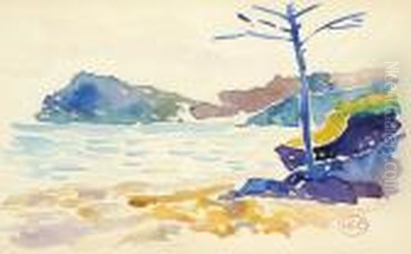 Mediteranian Landscape Oil Painting by Henri Edmond Cross