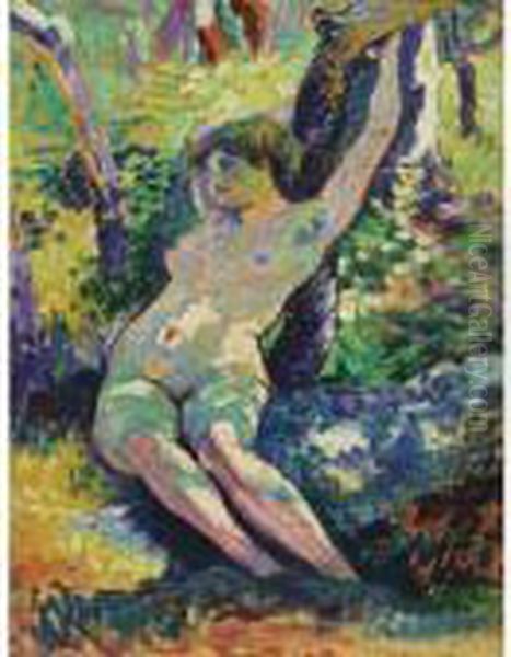 Jeune Femme (study For La Clairiere) Oil Painting by Henri Edmond Cross