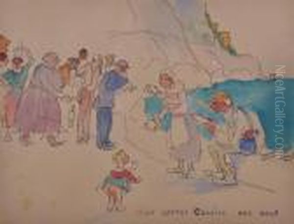 Our Letter Carrier Has Helf Oil Painting by Edward Alfred Cucuel