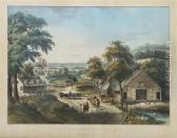 View On Long Island, N.y. Oil Painting by Currier & Ives Publishers