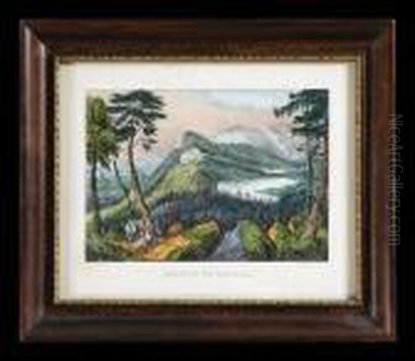 Publ.: Scenery Of The Catskills Oil Painting by Currier & Ives Publishers