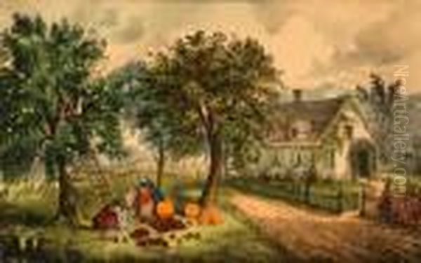 Winter, Spring, Summer
And 
Fall: Oil Painting by Currier & Ives Publishers