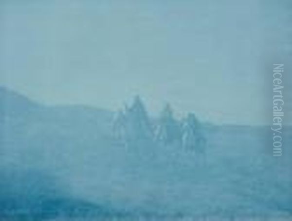 Cheyenne (return Of Scouts) Oil Painting by Edward Sherrif Curtis