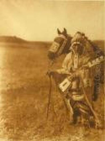 The Chief- Assiniboin, From The North American Indian Oil Painting by Edward Sherrif Curtis