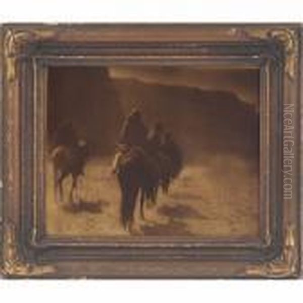 The Vanishing Race - Navaho Oil Painting by Edward Sherrif Curtis