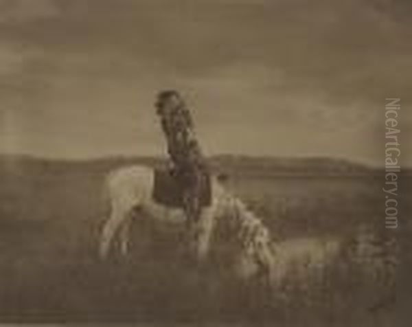 An Oasis In The Badlands Oil Painting by Edward Sherrif Curtis