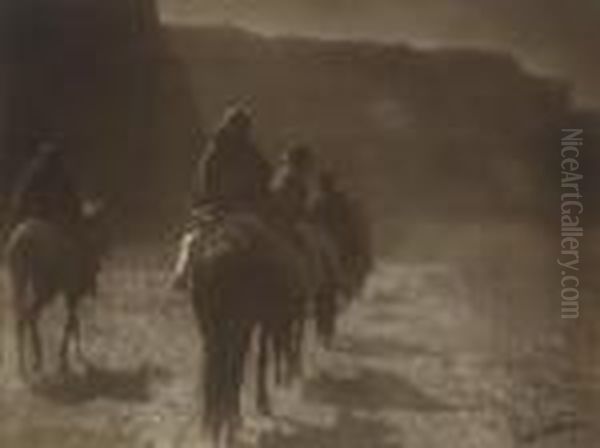 The Vanishing Race Oil Painting by Edward Sherrif Curtis
