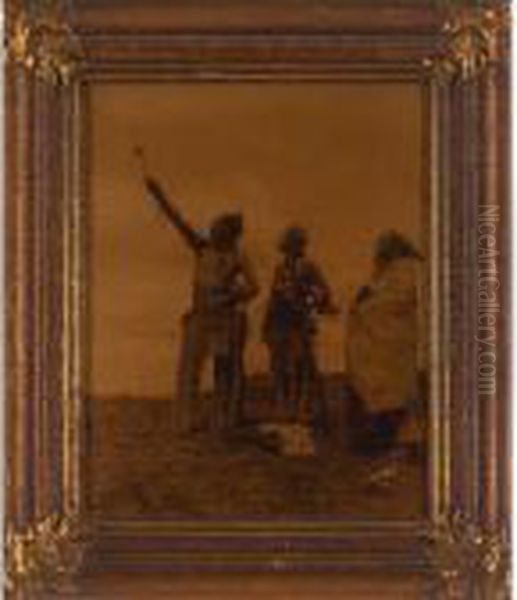 The Oath N Asparoke Oil Painting by Edward Sherrif Curtis
