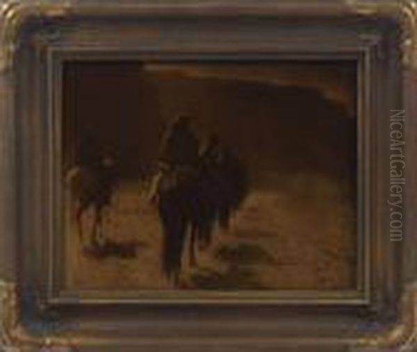 The Vanishing Race - Navaho Oil Painting by Edward Sherrif Curtis