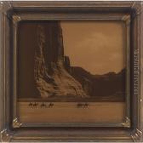 Canon De Chelly, Arizona - Navaho Oil Painting by Edward Sherrif Curtis