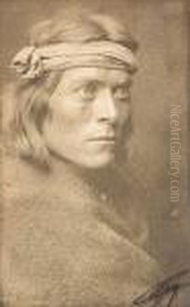 A Zuni Governor Oil Painting by Edward Sherrif Curtis