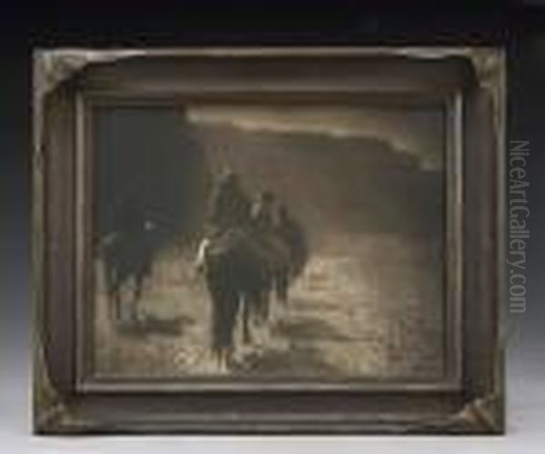 The Vanishing Race, Navaho Oil Painting by Edward Sherrif Curtis