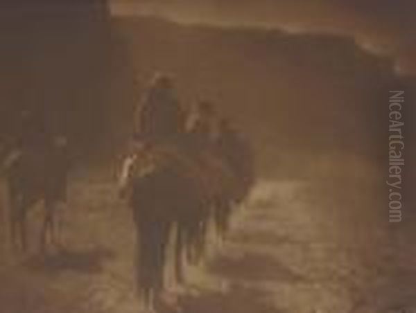 Vanishing Race Oil Painting by Edward Sherrif Curtis