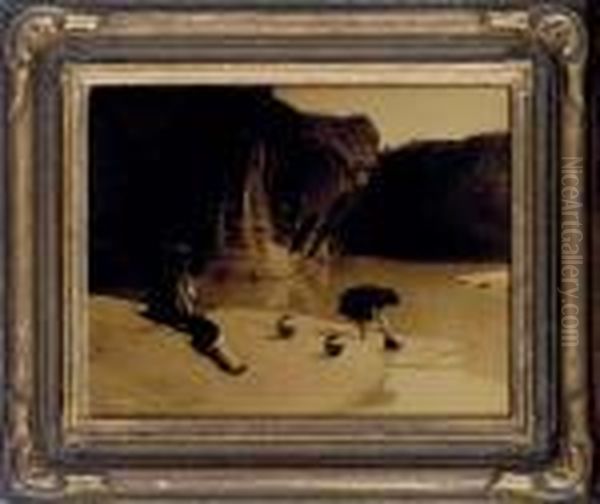 The Old Well Of Acoma Oil Painting by Edward Sherrif Curtis