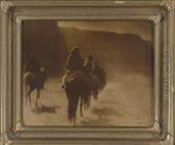 The Vanishing Race Oil Painting by Edward Sherrif Curtis