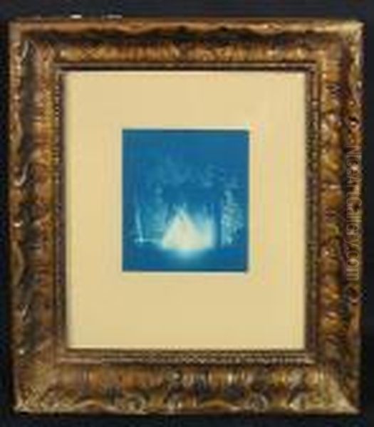 Teepee At Night Oil Painting by Edward Sherrif Curtis