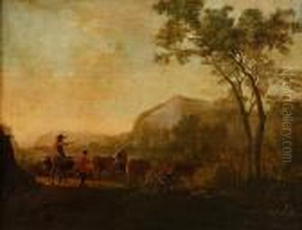 Wooded Landscape With Travellers Oil Painting by Aelbert Cuyp