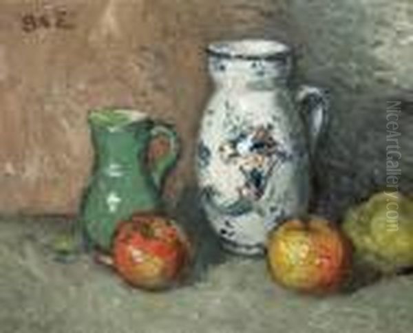 Cruche Et Fruits Oil Painting by Georges dEspagnat