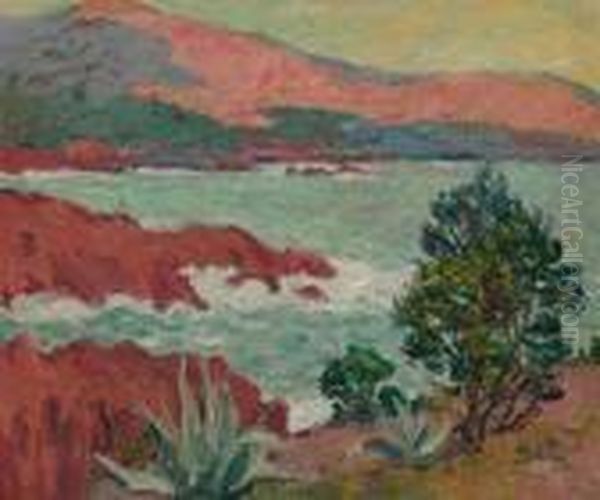 Les Rochers Rouges Oil Painting by Georges dEspagnat