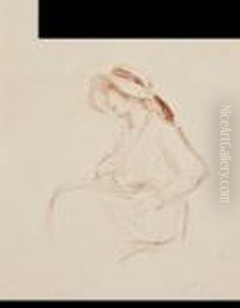 Femme Assise Oil Painting by Georges dEspagnat