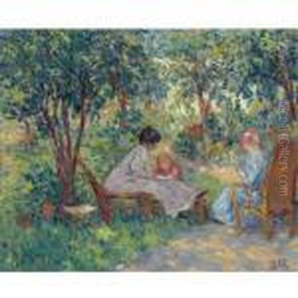 Au Jardin Oil Painting by Georges dEspagnat