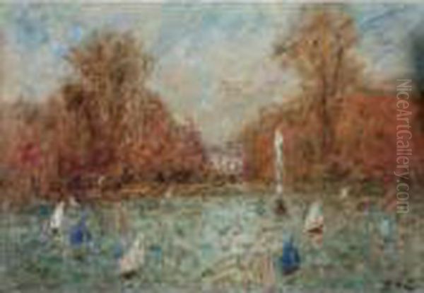 Le Bassin Des Tuileries Oil Painting by Georges dEspagnat
