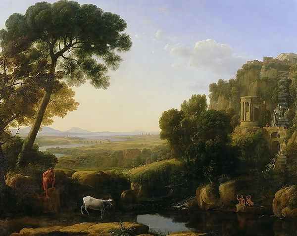 A Sunset or Landscape with Argus Guarding Io Oil Painting by Claude Lorrain (Claude Gellee)