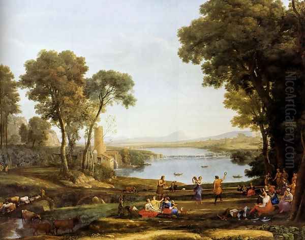 Landscape With The Marriage Of Isaac And Rebekah Oil Painting by Claude Lorrain (Claude Gellee)