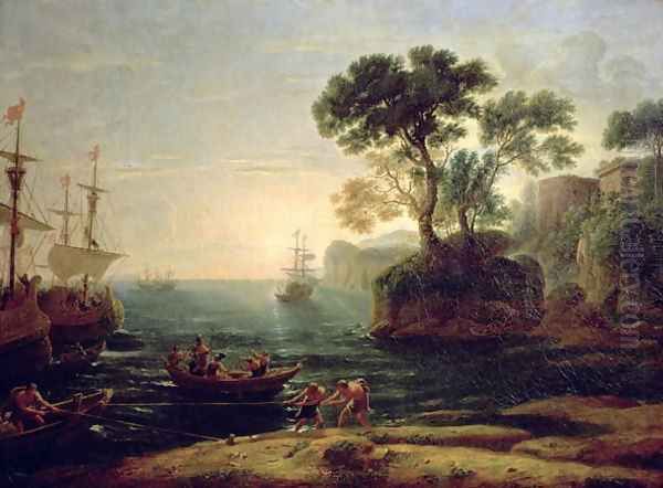Arrival of Aeneas in Italy, the Dawn of the Roman Empire Oil Painting by Claude Lorrain (Claude Gellee)