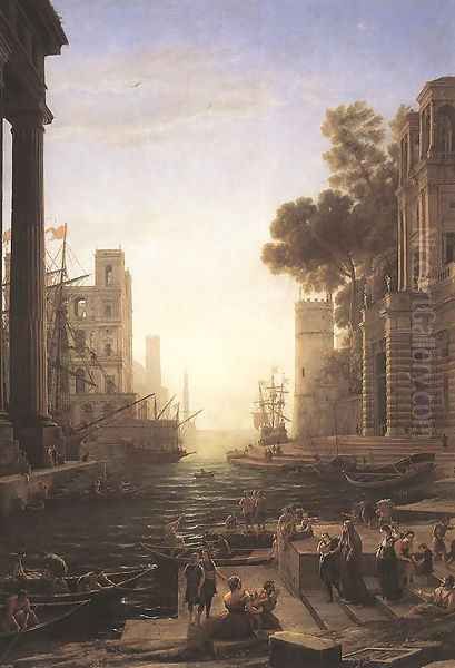 Embarkation of St. Paula Romana at Ostia, 1637-39 Oil Painting by Claude Lorrain (Claude Gellee)