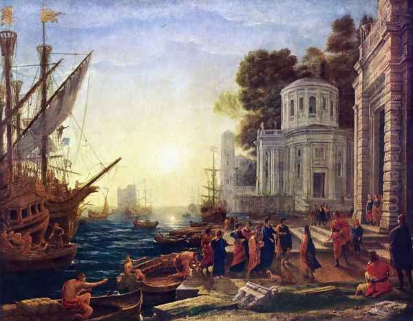 The Disembarkation of Cleopatra at Tarsus Oil Painting by Claude Lorrain (Claude Gellee)