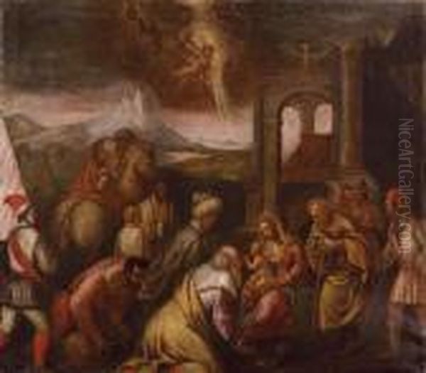 Adorazione Dei Magi Oil Painting by Jacopo Bassano (Jacopo da Ponte)