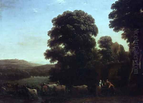 A Pastoral Landscape Oil Painting by Claude Lorrain (Claude Gellee)