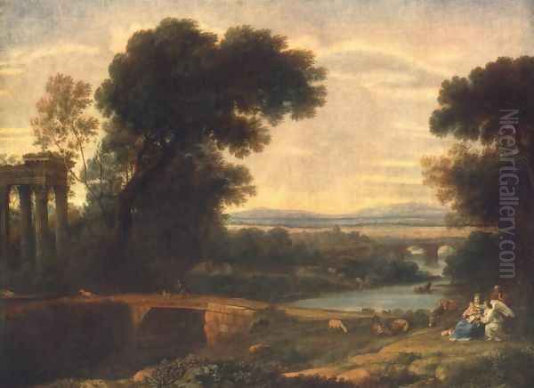 Landscape with the Rest on the Flight into Egypt 1666 Oil Painting by Claude Lorrain (Claude Gellee)
