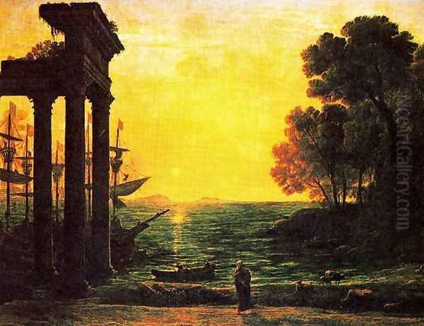 Marina with Ezekiel crying on the ruins of Tyre Oil Painting by Claude Lorrain (Claude Gellee)