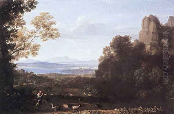 Landscape with Apollo and Mercury 1660 Oil Painting by Claude Lorrain (Claude Gellee)