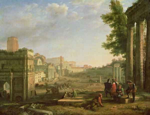 View of the Campo Vaccino, Rome, 1636 Oil Painting by Claude Lorrain (Claude Gellee)