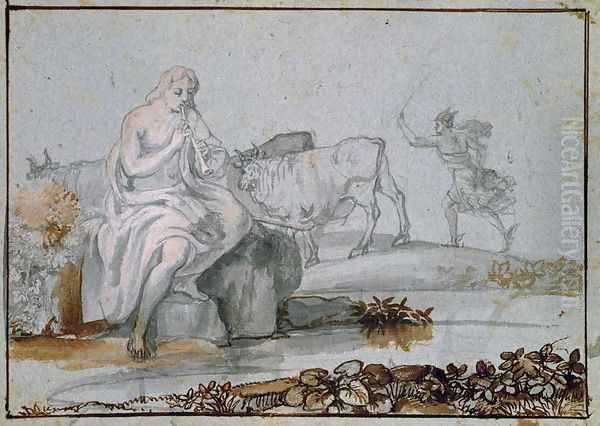 Apollo and Mercury Oil Painting by Claude Lorrain (Claude Gellee)