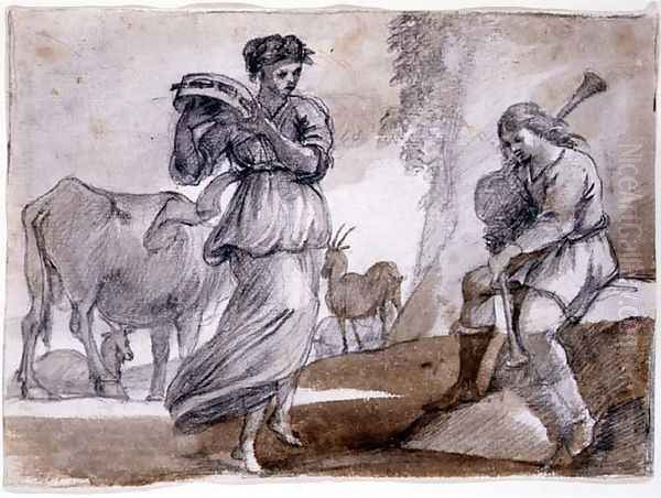 Rural Dance Oil Painting by Claude Lorrain (Claude Gellee)
